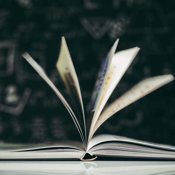 An open book placed in the classroom
